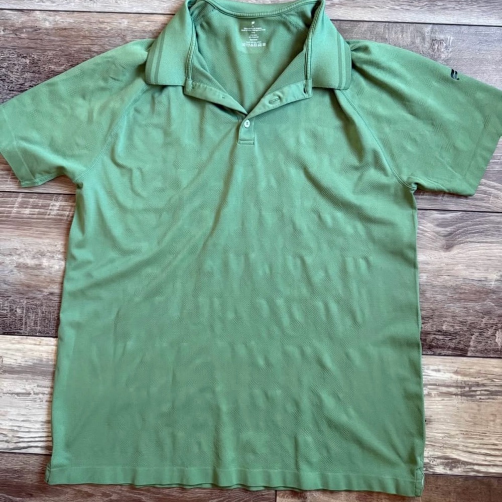 Fabletics Men’s XL Green Athletic Polo Shirt
